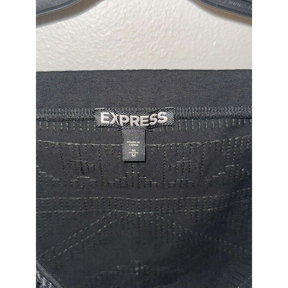 Express Sequin Mini Short Skirt Women's Size M Aztec Tribal Bling Stretch Black - Picture 4 of 4